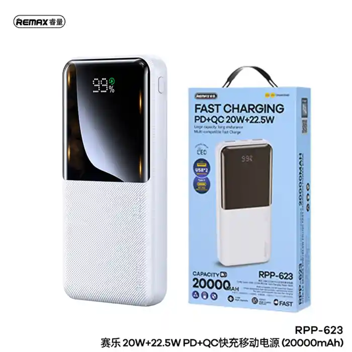REMAX RPP-623 20000mAh LED Digital Display Fast Charging PD+QC 20W+22.5W Power Bank